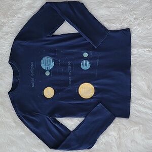 GAPKids Solar Eclipse / Lunar Eclipse Graphic Tee Navy Blue Boys Size 14/16